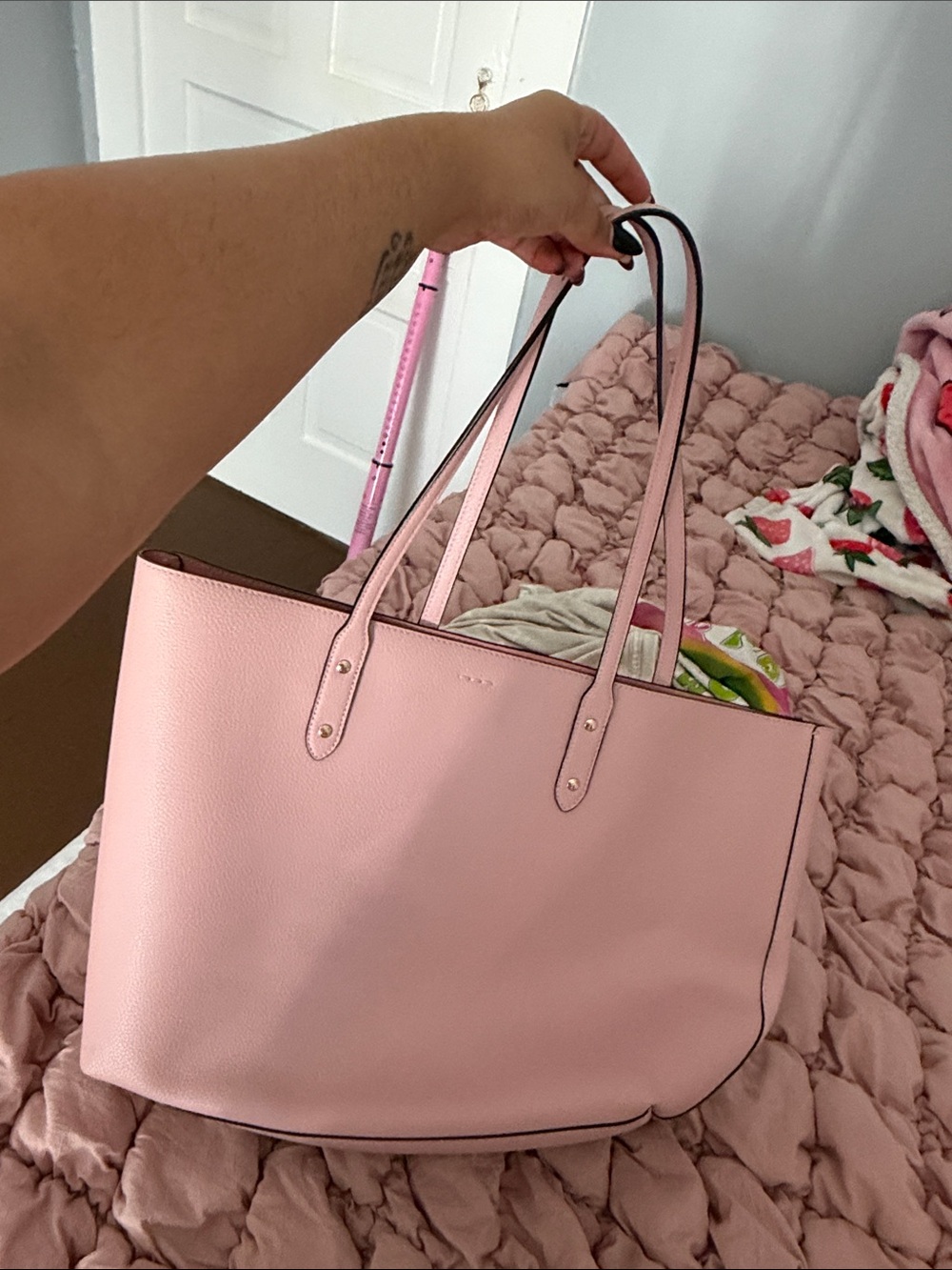Coach Blush Pink Pebbled Leather Tote - Picture 4 of 4